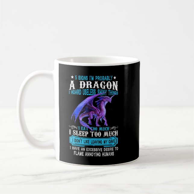 Taza De Café 5 Rótulos Probablemente soy un Dragón Dragón Amant (Izquierda)