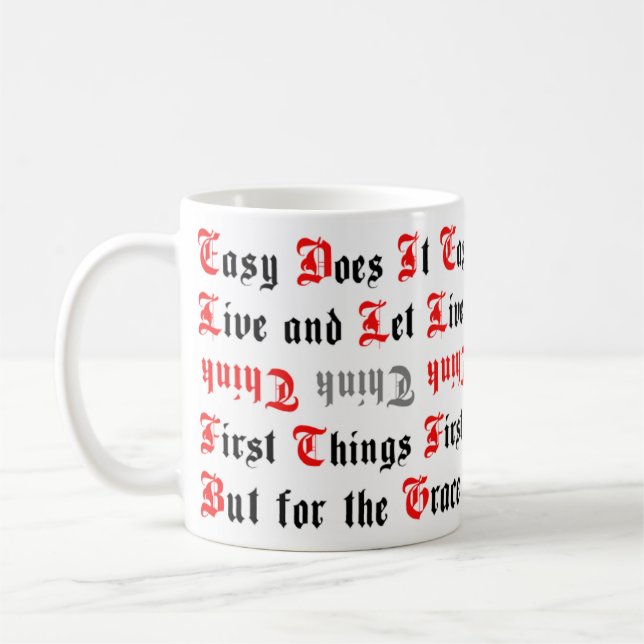 Taza De Café 5 Tradicionales eslóganes de sobriedad Mug (Izquierda)