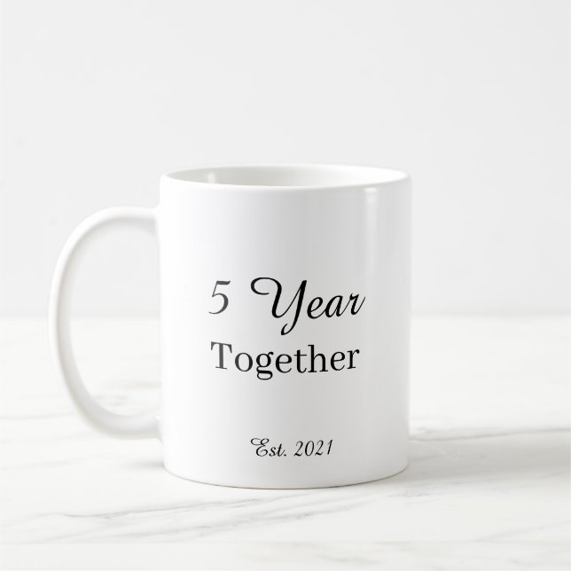Taza De Café 5 Year Anniversary Mug – First Wedding Anniversary (Izquierda)