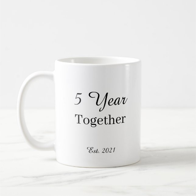 Taza De Café 5 Year Anniversary Mug – First Wedding Anniversary (Izquierda)