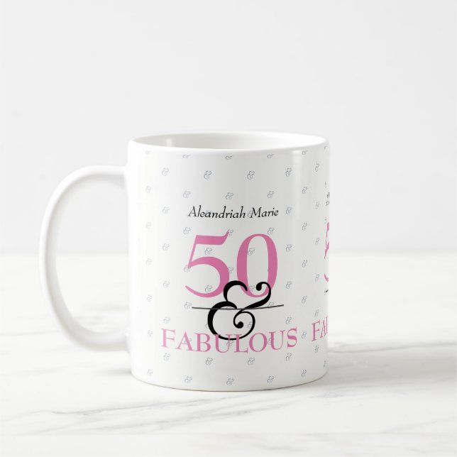 Taza De Café 5O y fabuloso cumpleaños elegante y moderno (Izquierda)