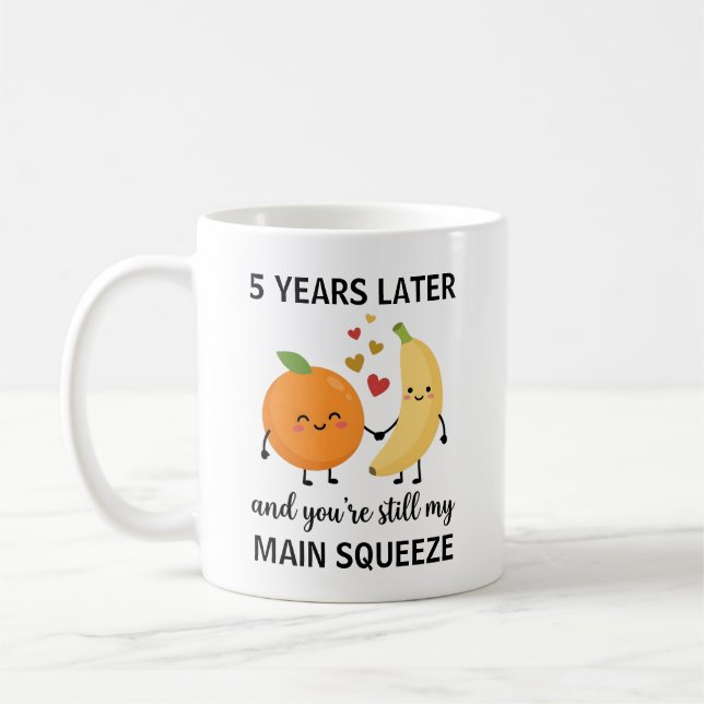 Taza De Café 5th Anniversary Coffee Cup Fruit Anniversary (Izquierda)