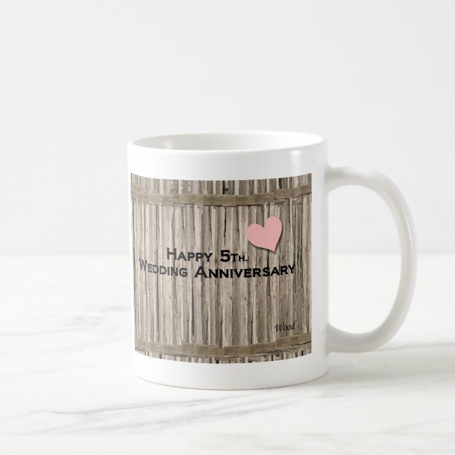 Taza De Café 5to feliz. Aniversario de boda (Derecha)