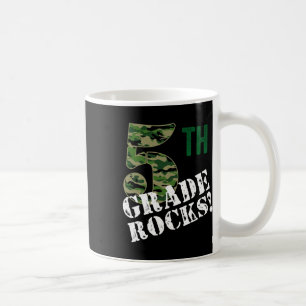 Taza De Café 5to Grado Rocks Camuflaje Estudiante de Quinto Gra