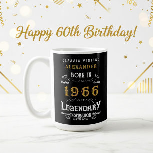 Taza De Café 60 cumpleaños 1966 Legendario Retro