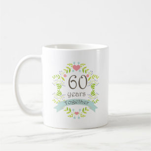 Taza De Café 60.o Bebida del recuerdo del aniversario