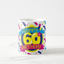 Taza De Café 60.o cumpleaños feliz