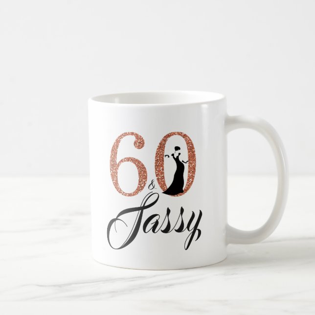 Taza De Café 60 y 60 años del Purpurina Sassy Copper (Derecha)