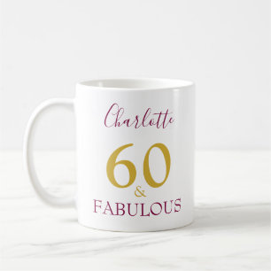 Taza De Café 60 y fabuloso elegante cumpleaños 60 personalizado