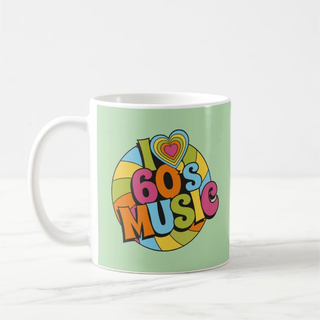 Taza De Café 60s Inspired Music Retro Groovy Aesthetic (Izquierda)