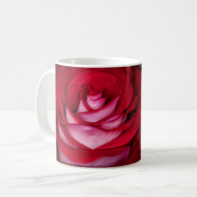 Taza De Café 6621-Rosa roja, blanca y rosa (Anverso izquierdo)