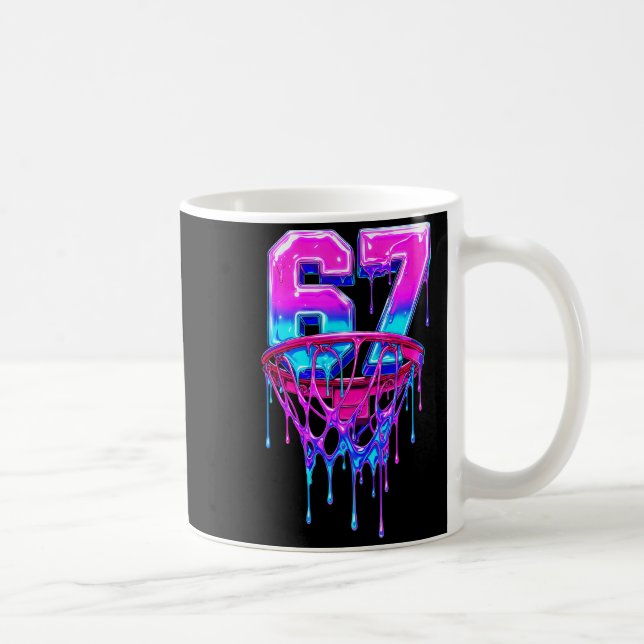 Taza De Café 67 Basketball Drip Six Seven Funny  (Derecha)