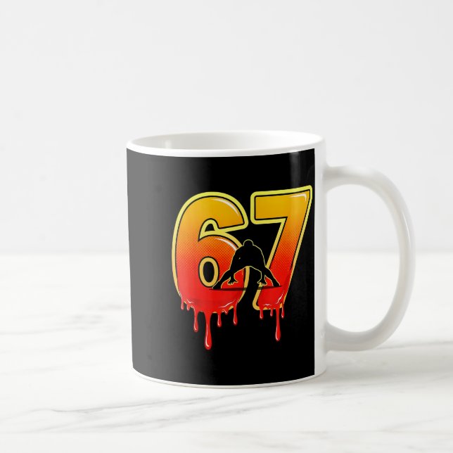 Taza De Café 67 Brainrot Youth Wrestling Drip - Funny Kids 67  (Derecha)