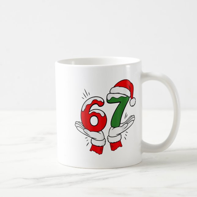 Taza De Café 67 Christmas 6 7 Meme Pajamas Holiday Gen Alpha Sl (Derecha)