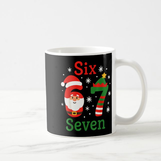 Taza De Café 67 Christmas 6 7 Meme Pajamas Holiday Gen Alpha Sl (Derecha)