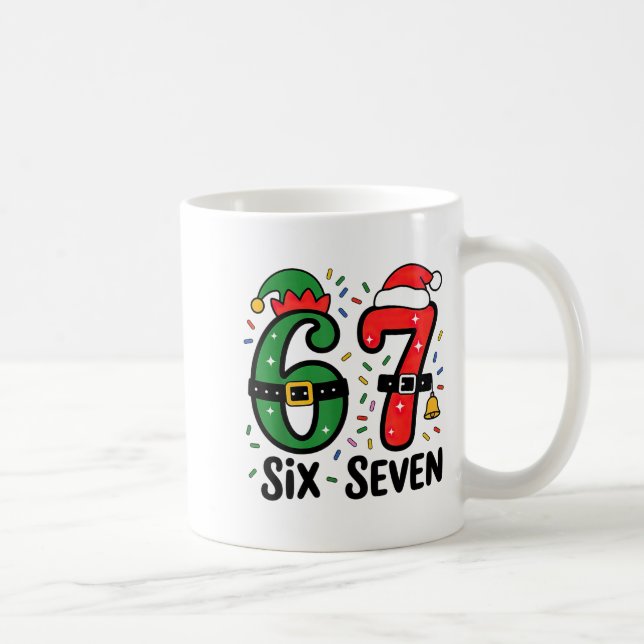 Taza De Café 67 Christmas 6 7 Meme Six Seven Xmas  (Derecha)