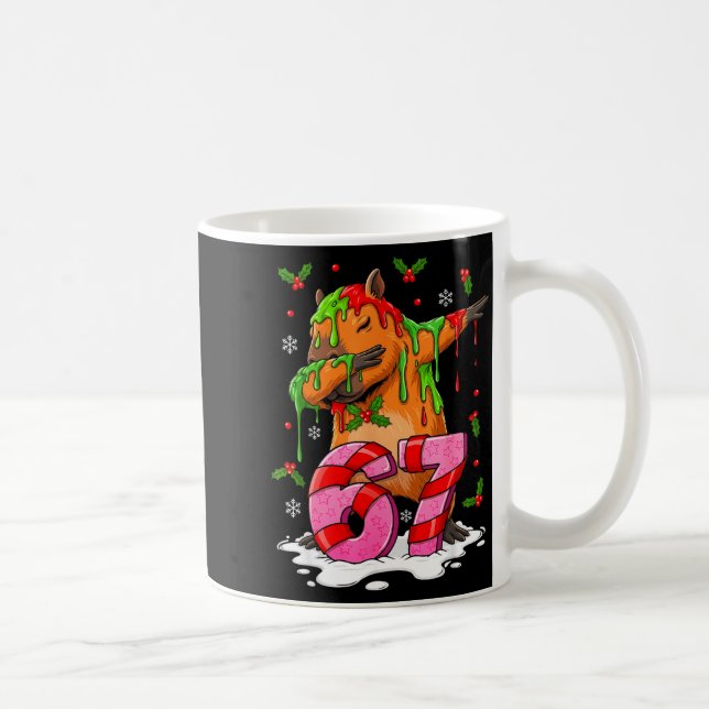 Taza De Café 67 Christmas Funny 67 Brainrot Youth Kids Capybara (Derecha)