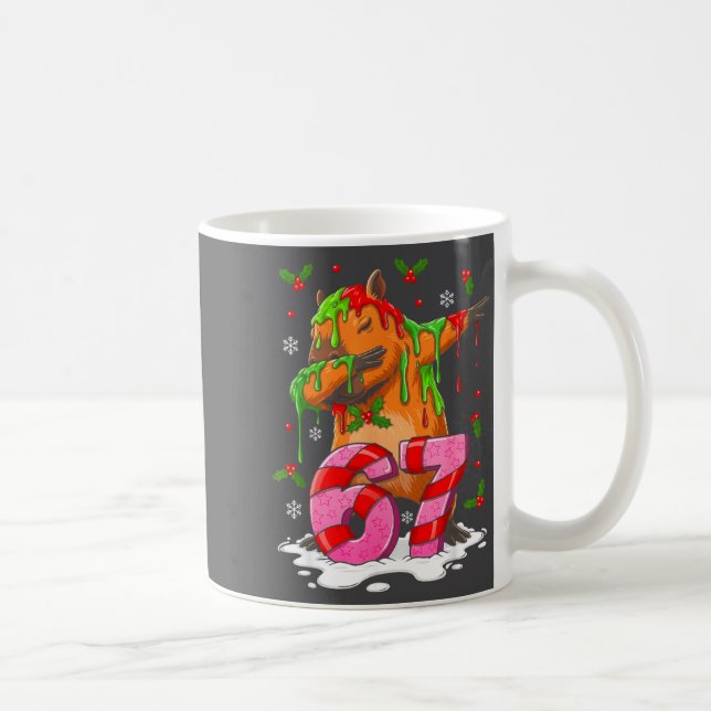Taza De Café 67 Christmas Funny 67 Brainrot Youth Kids Capybara (Derecha)
