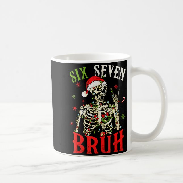 Taza De Café 67 Christmas Funny Six Seven Bruh Meme Skeleton Sa (Derecha)
