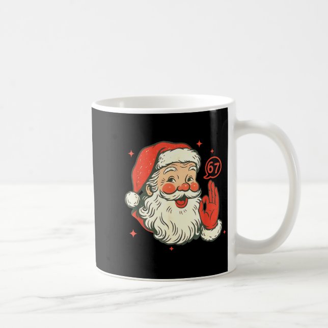 Taza De Café 67 Christmas Funny Six Seven Meme Brainrot Santa C (Derecha)