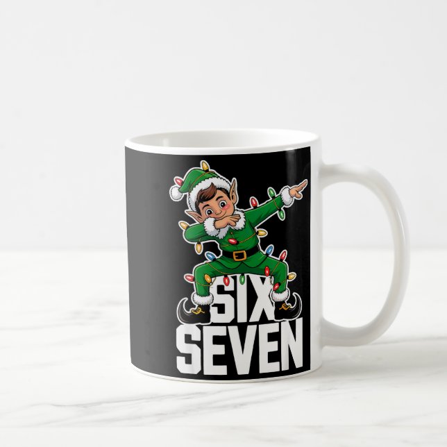 Taza De Café 67 Christmas Six Seven 6 7 Meme Funny Dabbing Elf  (Derecha)