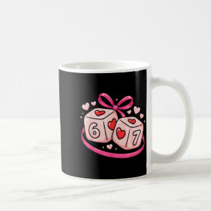 Taza De Café 67 Dados Día de San Valentín Seis Siete Corazones