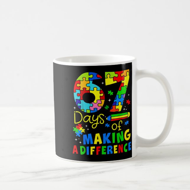 Taza De Café 67 Days Of Making A Difference Funny Teacher Stude (Derecha)