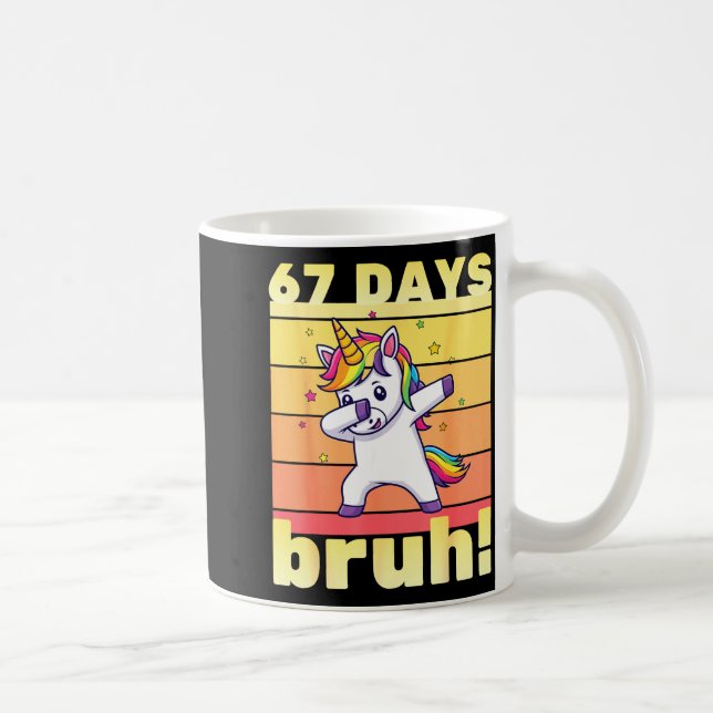 Taza De Café 67 Days Of School Bruh Funny Teacher Kids Dabbing  (Derecha)