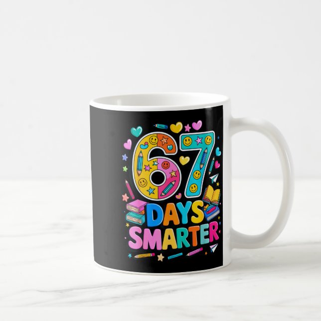 Taza De Café 67 Days Of School Funny Meme Teacher Student  (Derecha)