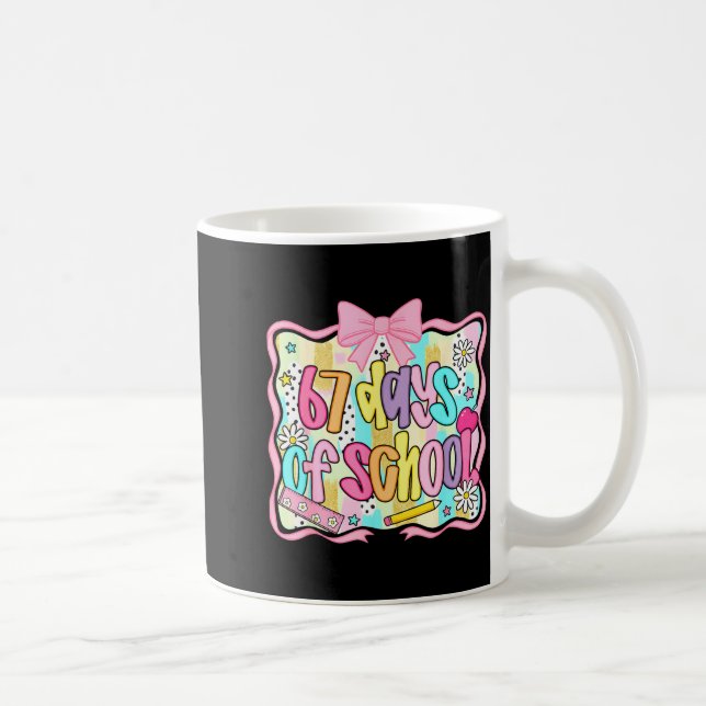 Taza De Café 67 Days Of School Girls Coquette Bow 67th Day Of S (Derecha)