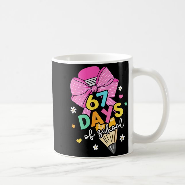 Taza De Café 67 Days Of School Girls Coquette Bow 67th Day Of S (Derecha)