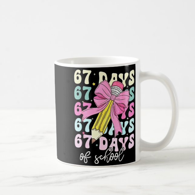 Taza De Café 67 Days Of School Girls Coquette Bow 67th Day Of S (Derecha)