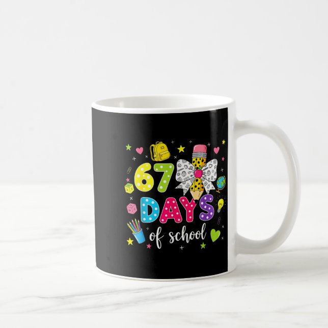 Taza De Café 67 Days Of School Girls Coquette Bow Pencil 67 Day (Derecha)