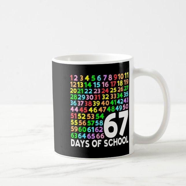 Taza De Café 67 Days Of School Teacher Kids Boy 67 Math Numbers (Derecha)
