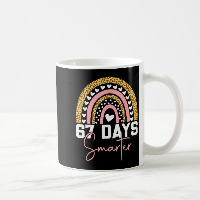 Taza De Café 67 Days Smarter Days Of School Survived Rainbow Le (Derecha)