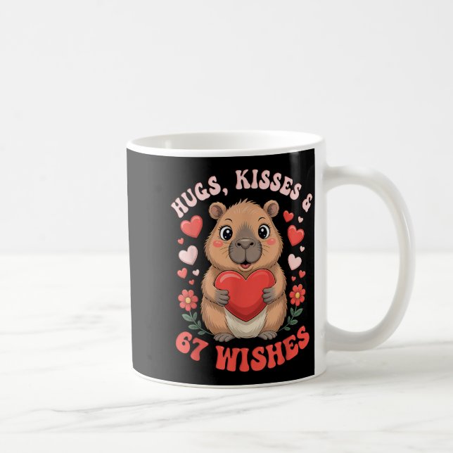 Taza De Café 67 Deseos de Capybara para San Valentín Memes Lind (Derecha)