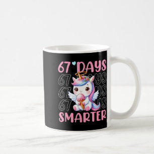 Taza De Café 67 Días Más Lista Cute Unicornio 67º Día Chicas De
