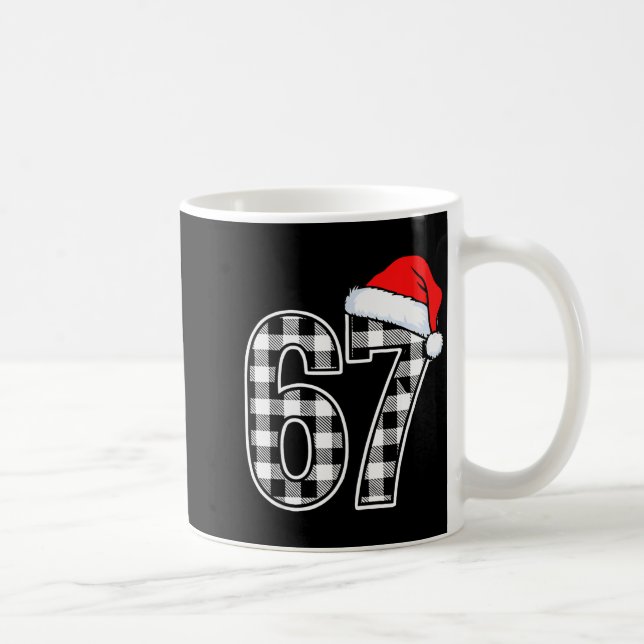 Taza De Café 67 Funny Christmas Plaid Kids Xmas 6 7  (Derecha)