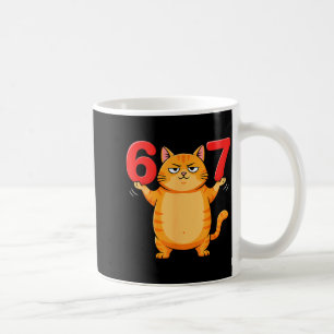 Taza De Café 67 Gato Divertido Seis Siete Meme Gen Z Alpha Humo