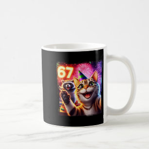 Taza De Café 67 Gato Mapache Meme Año Nuevo Selfie Cumpleaños D