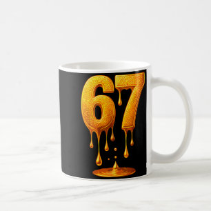 Taza De Café 67 Goteo de oro Seis Siete Meme divertido 