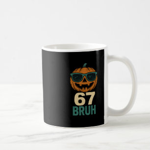 Taza De Café 67 Halloween Bruh Pumpkin 6-7 Meme Gen Alfa Jerga