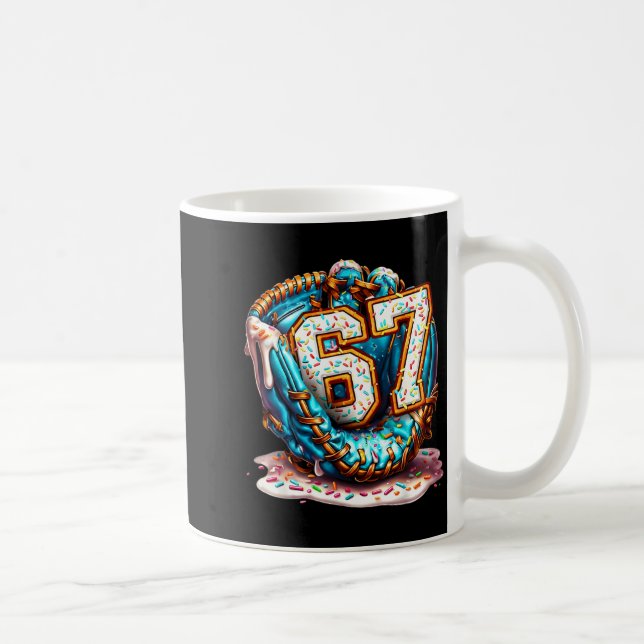 Taza De Café 67 Ice Cream Drip Funny Six Seven Baseball  (Derecha)