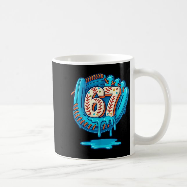 Taza De Café 67 Ice Cream Drip Funny Six Seven Baseball  (Derecha)