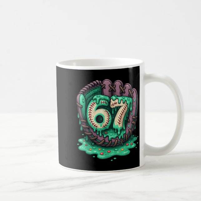 Taza De Café 67 Ice Cream Drip Funny Six Seven Baseball  (Derecha)