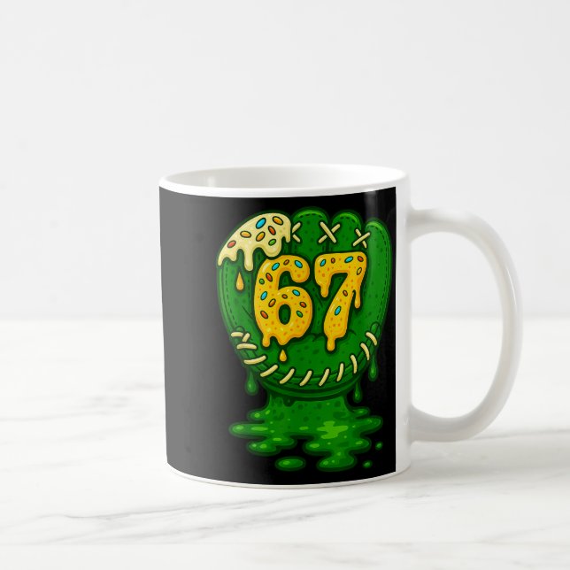 Taza De Café 67 Ice Cream Drip Funny Six Seven Baseball  (Derecha)