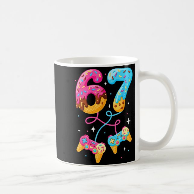 Taza De Café 67 Ice Cream Drip Meme Gamer Six Seven Gen Alpha S (Derecha)