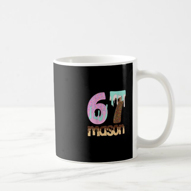 Taza De Café 67 Ice Cream Drip Meme Six Seven Gen Alpha Slang T (Derecha)