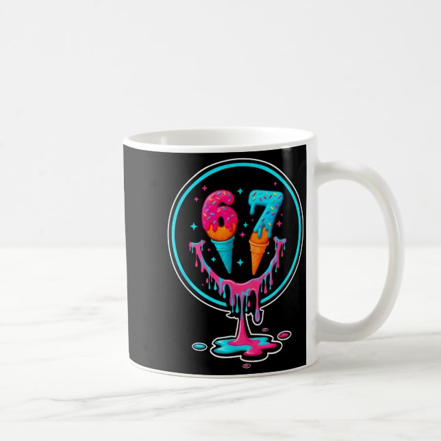 Taza De Café 67 Ice Cream Drip Number 67 Player 67th Birthday  (Derecha)