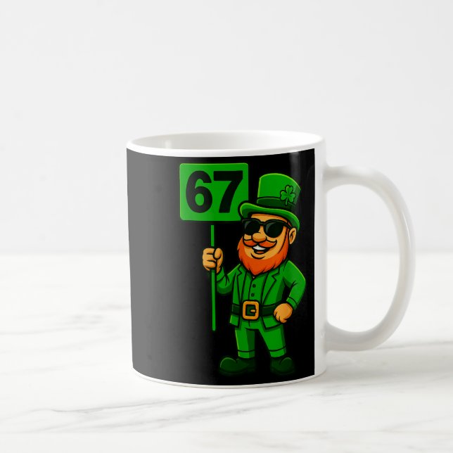 Taza De Café 67 Leprechaun Six Seven Gen Meme Lucky Vibes St Pa (Derecha)